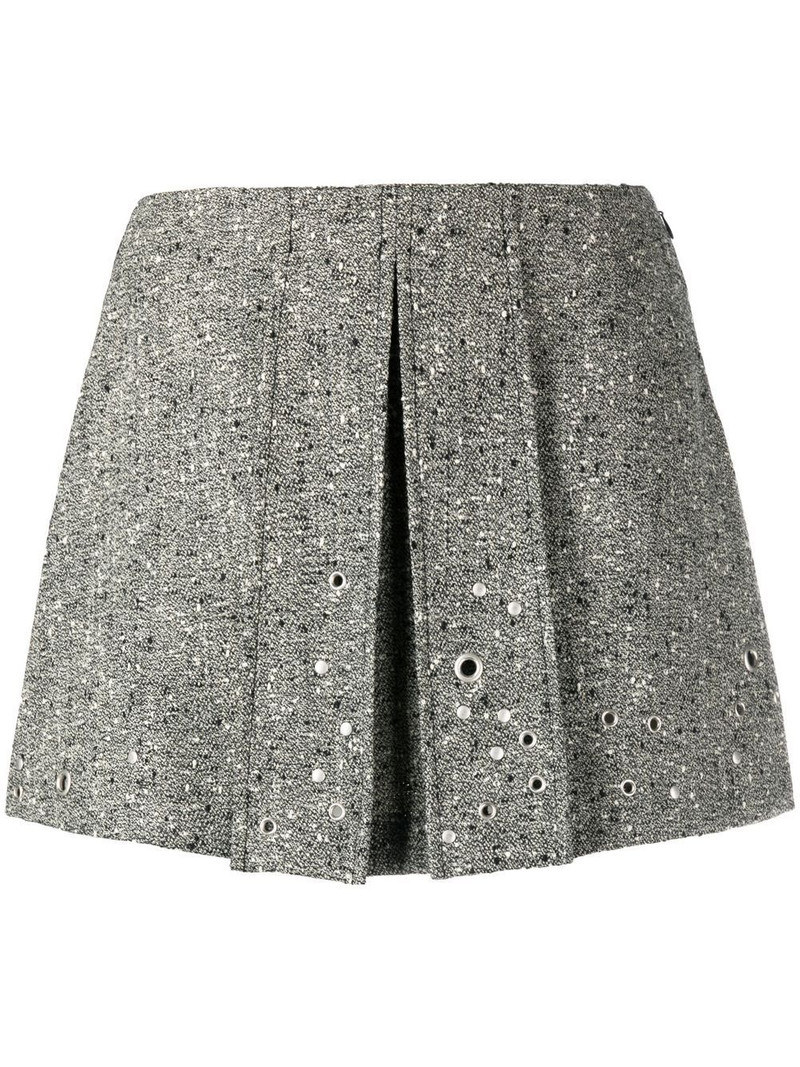 rivet-detail pleated mini skirt 1