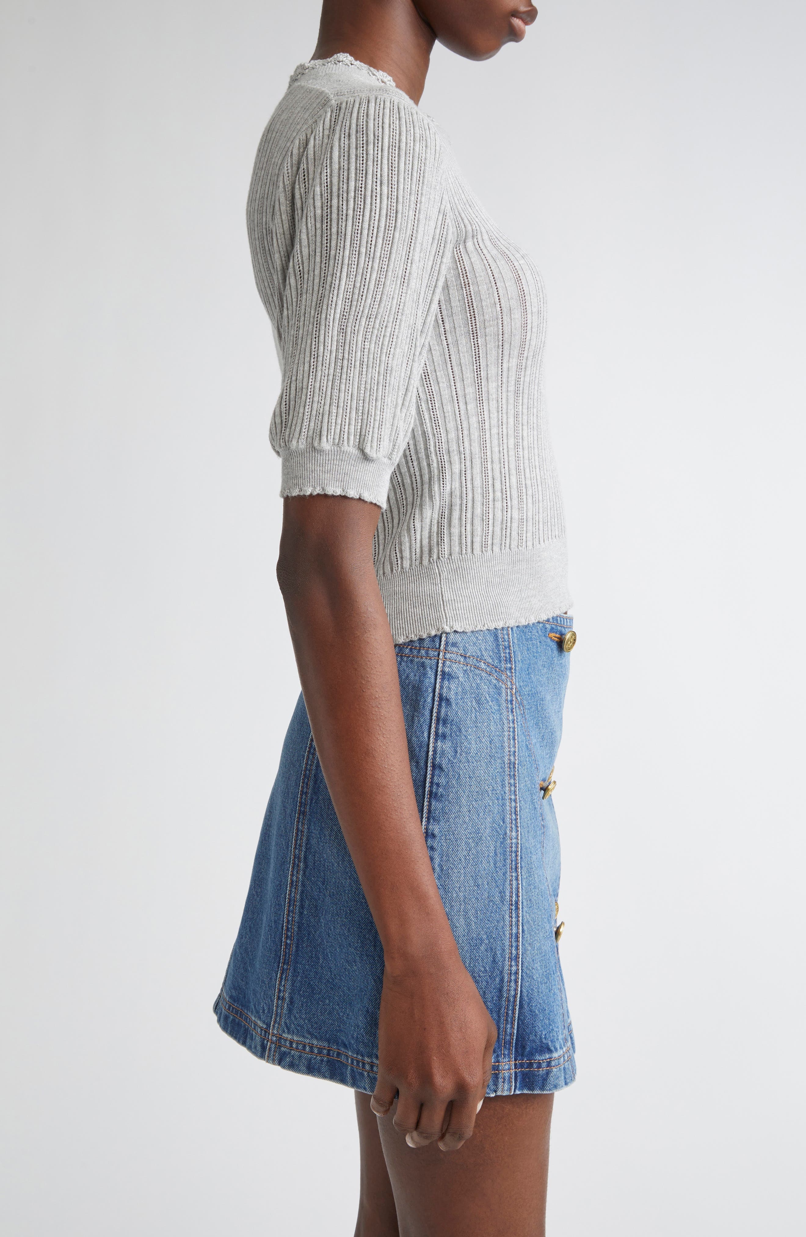 Ulla Johnson Gemma Rib Top in Slate at Nordstrom - 3