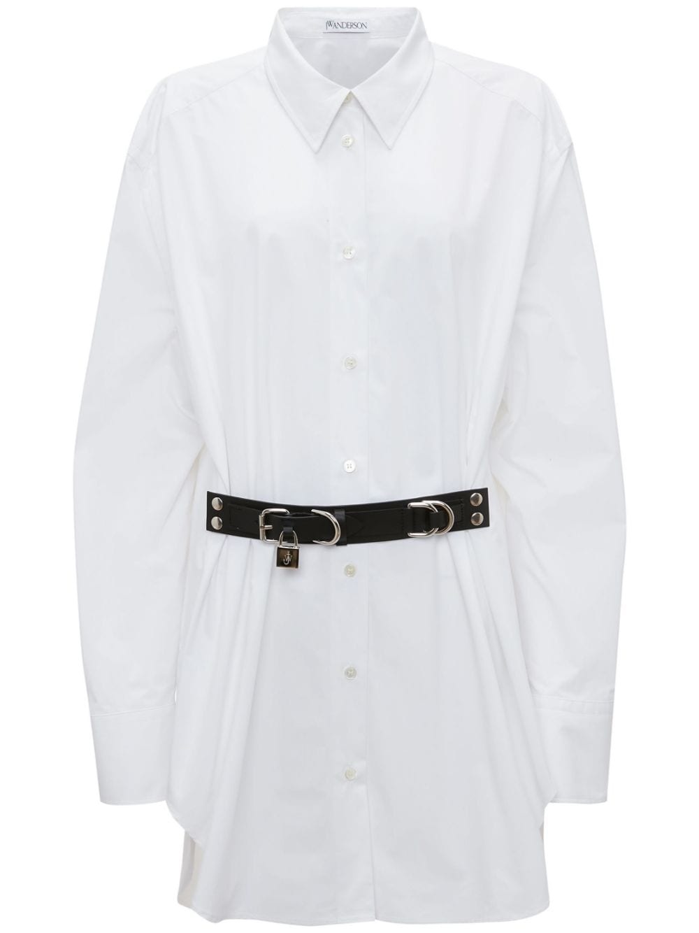 padlock-strap shirt dress - 1