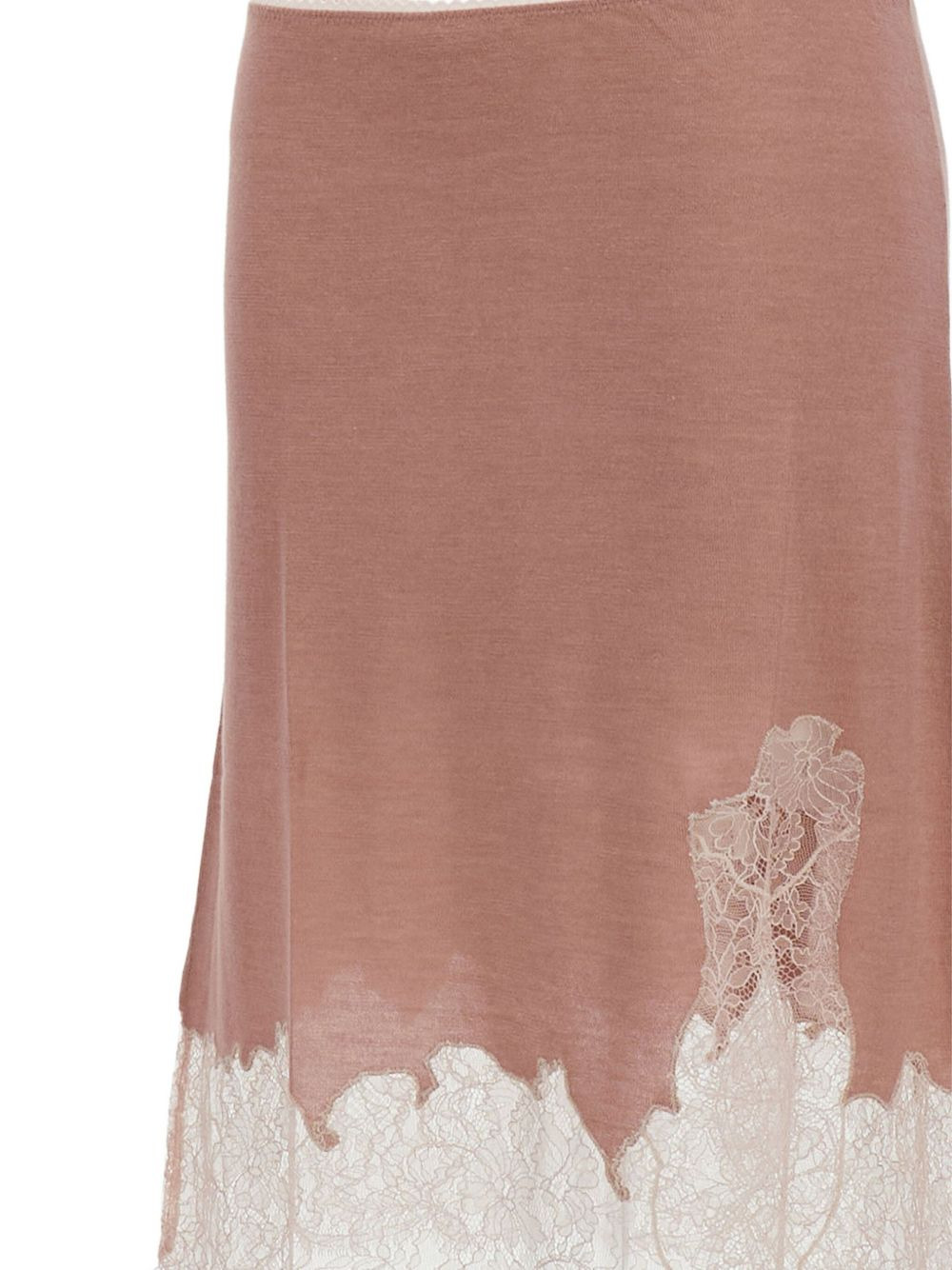 lace-trimmed wool skirt - 3