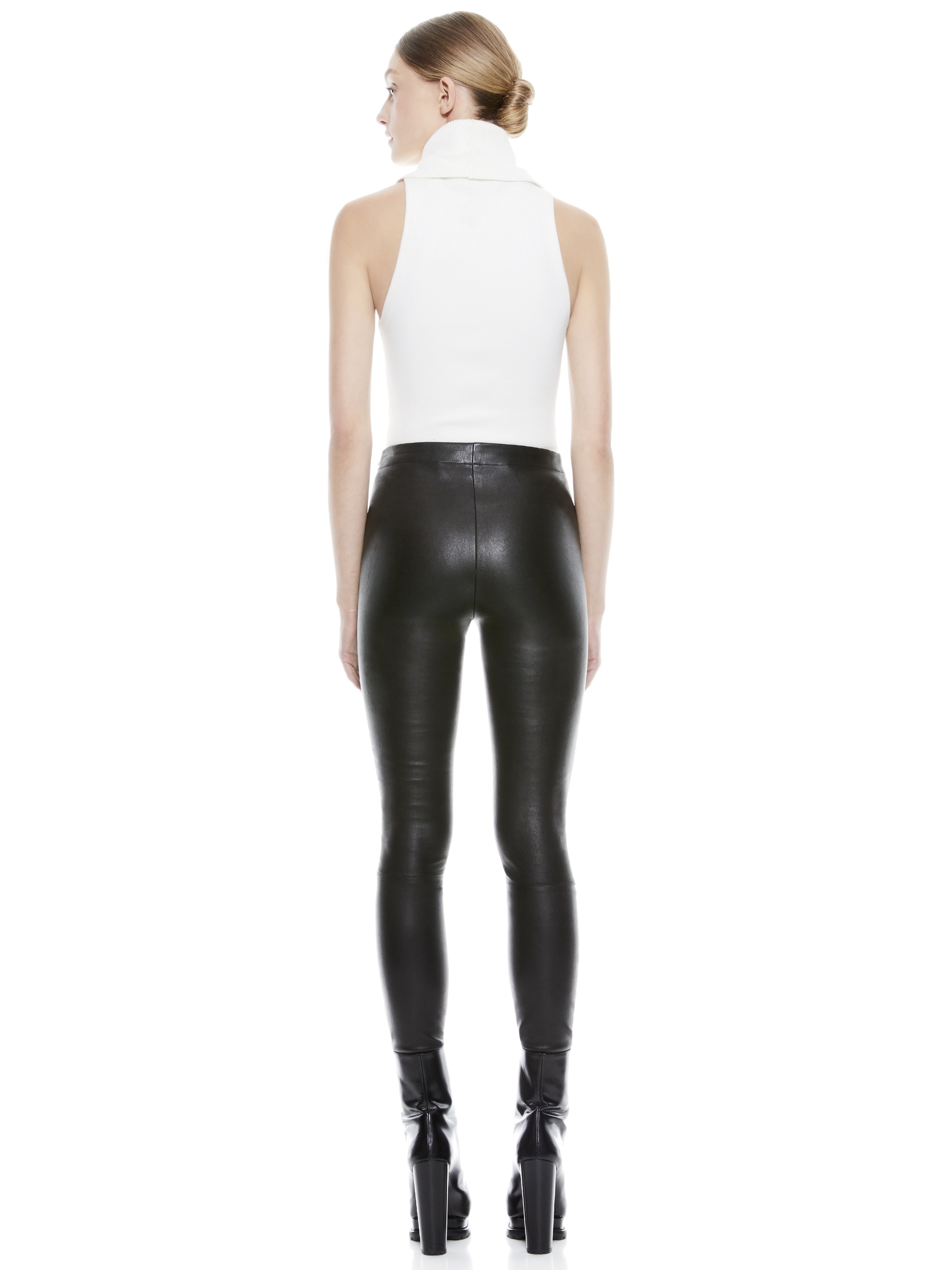 MADDOX SIDE ZIP LEATHER LEGGING - 3