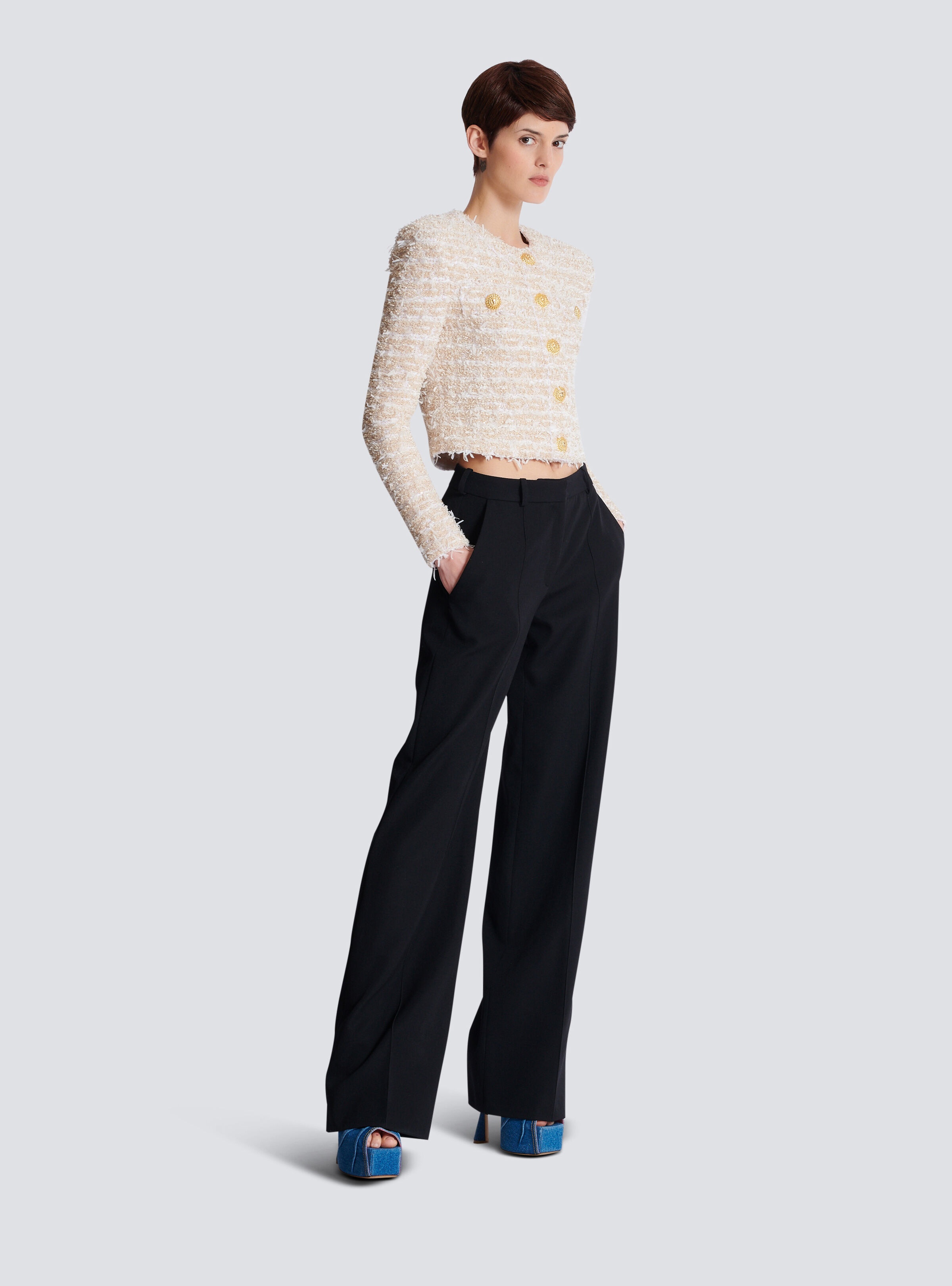 Cropped tweed jacket - 3
