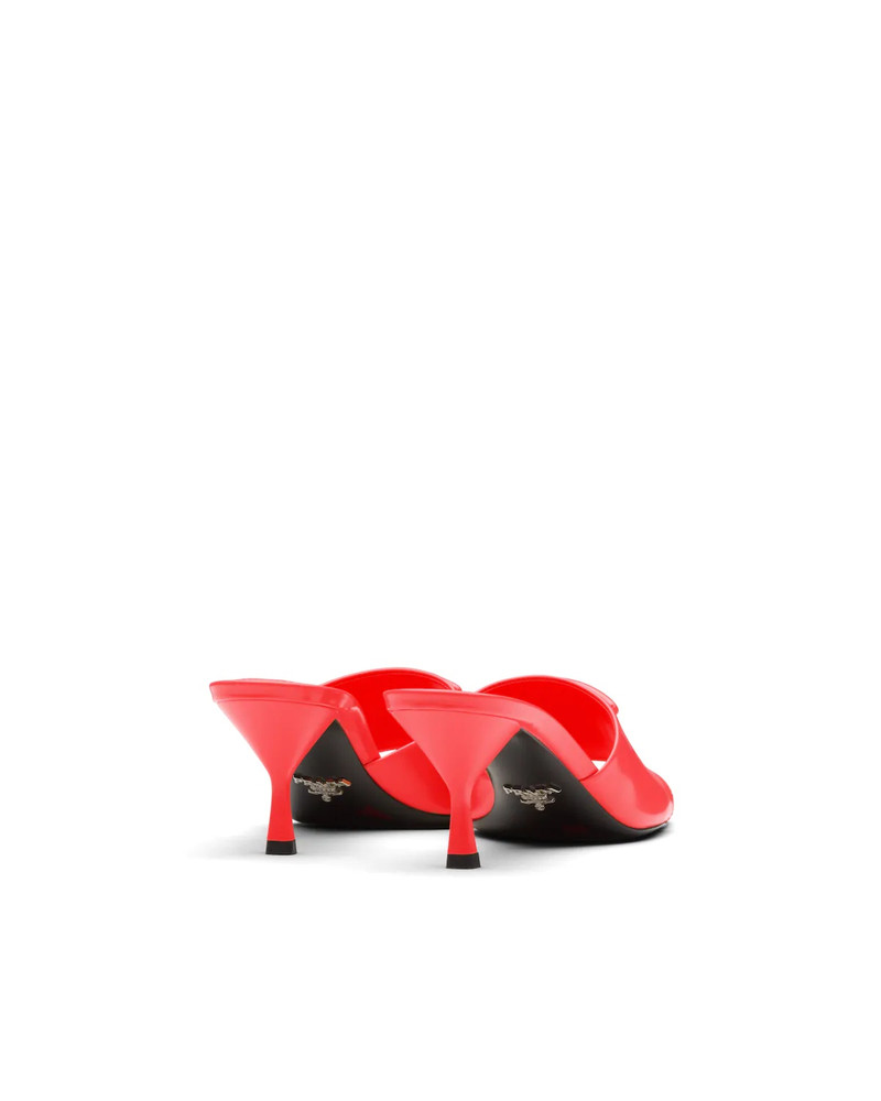Prada Brushed leather heeled slides outlook