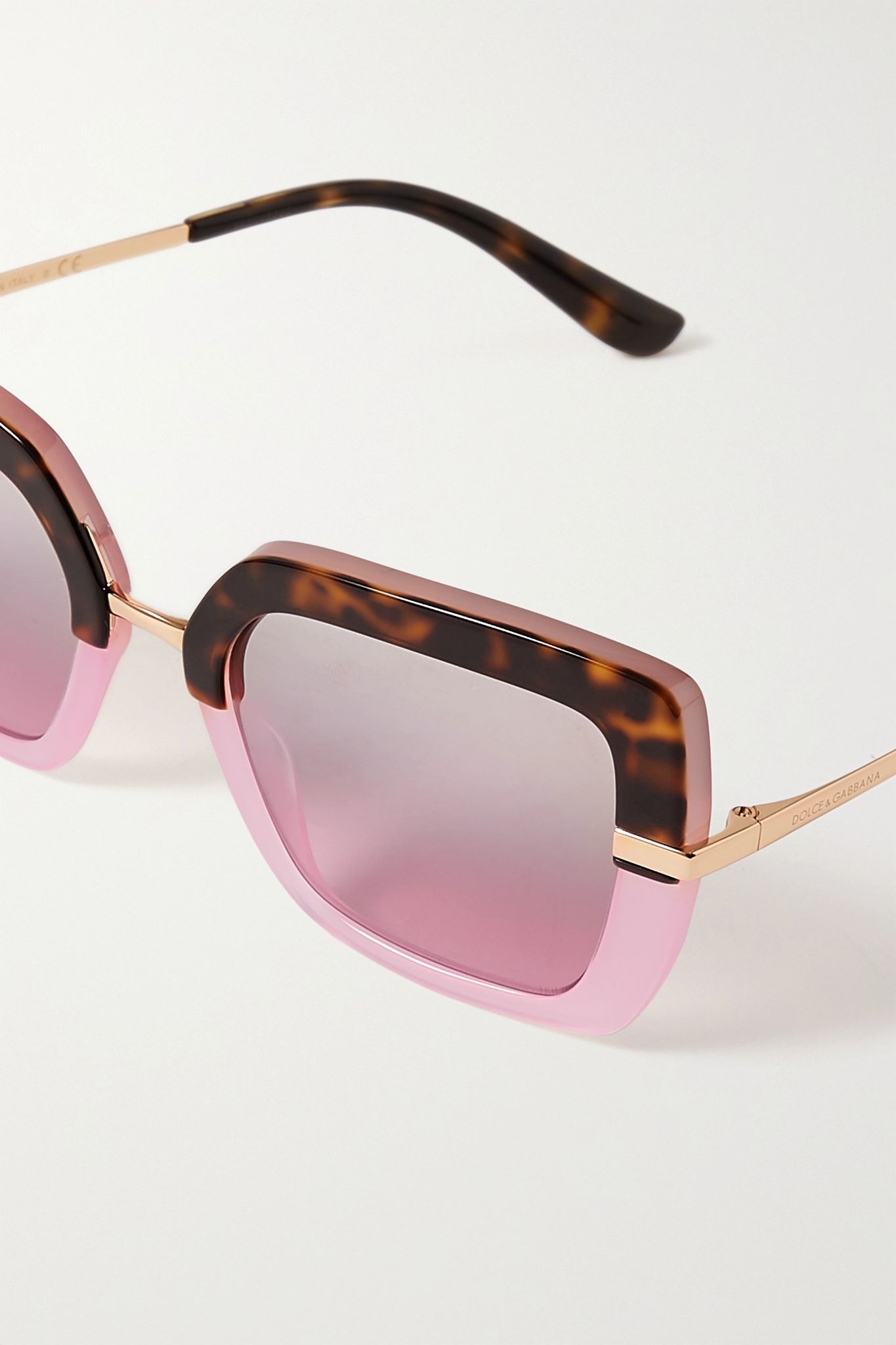 Square-frame acetate and gold-tone sunglasses - 4