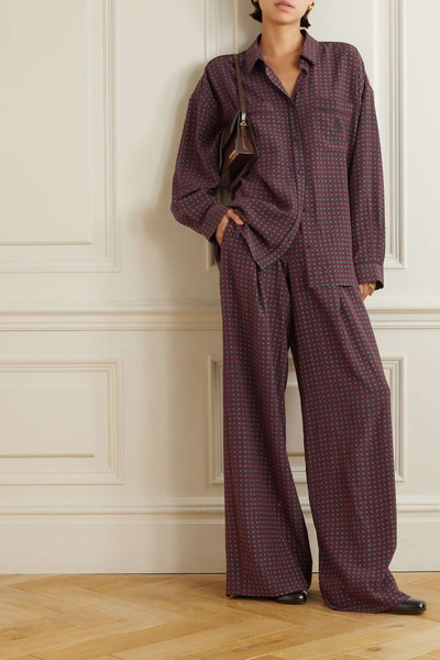 FRAME + Ritz Paris printed silk-crepe wide-leg pants outlook