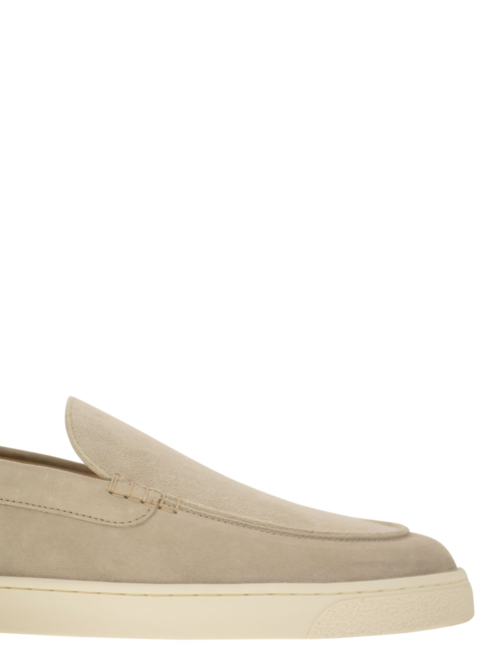 Brunello Cucinelli Men Chevron-Effect Suede Moccasins - 6