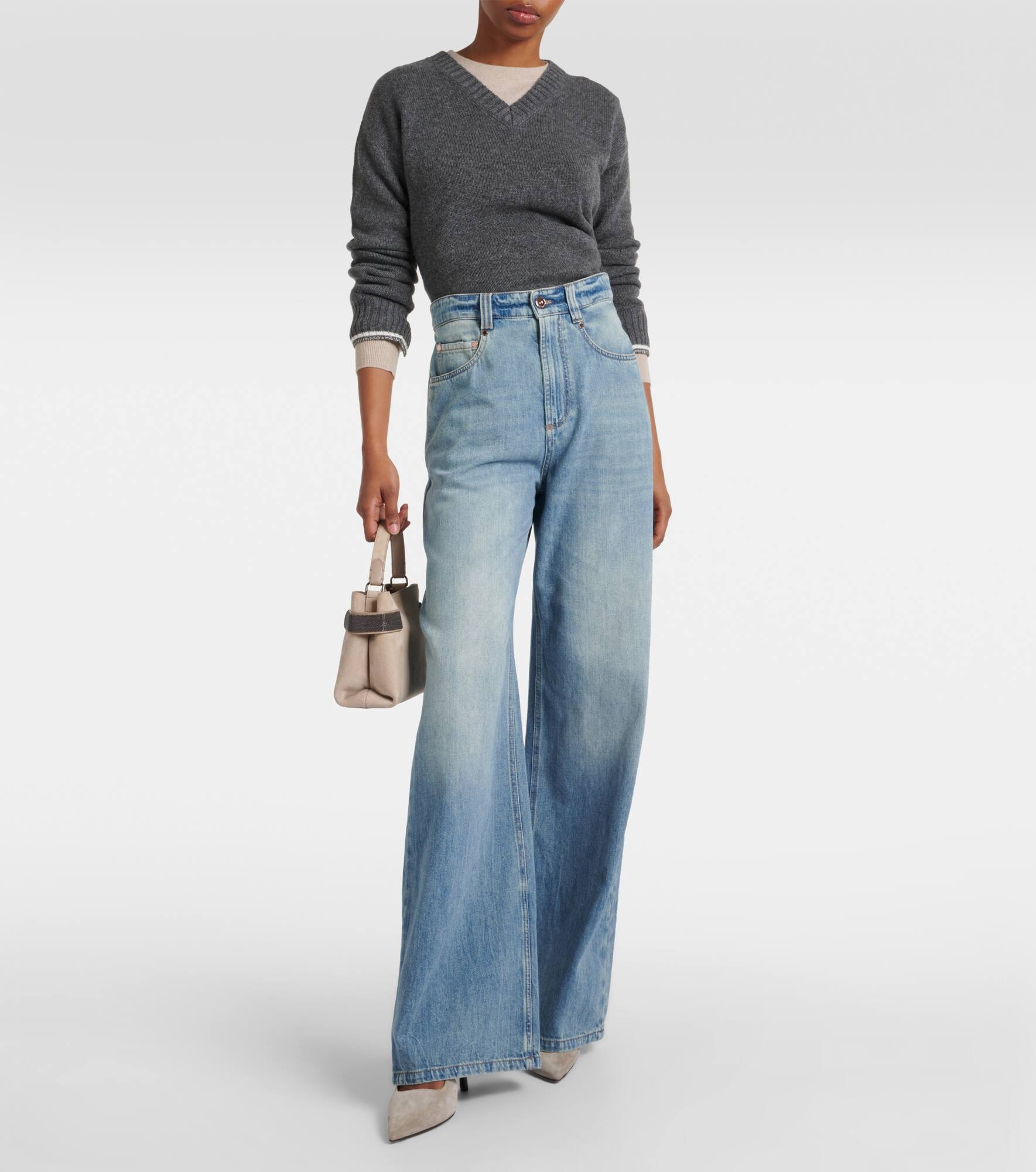 High-rise wide-leg jeans - 7