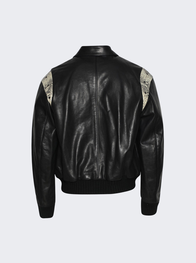 Bones Studded Leather Bomber Jacket Black 5