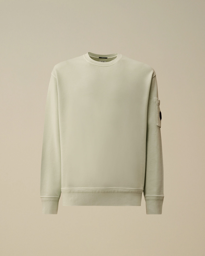 Cotton Diagonal Fleece Resist Dyed Crewneck Lens Sweatshirt 1