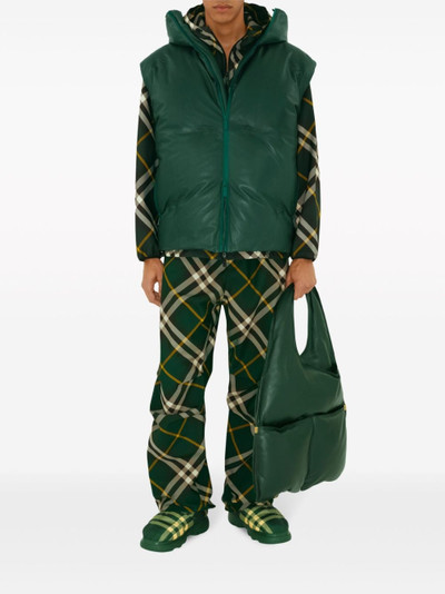 Burberry check-pattern zipped hooded jacket outlook