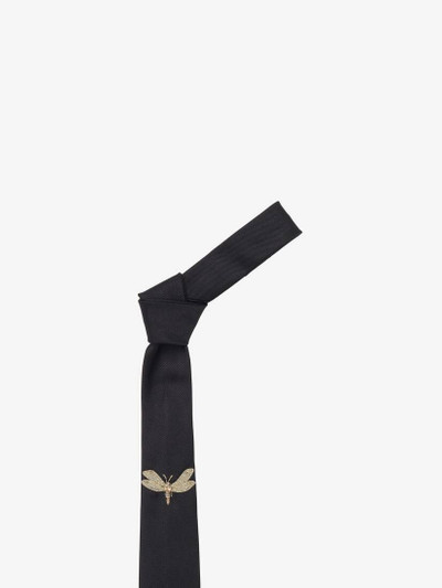 Alexander McQueen Men's Dragonfly Applique Tie in Black outlook