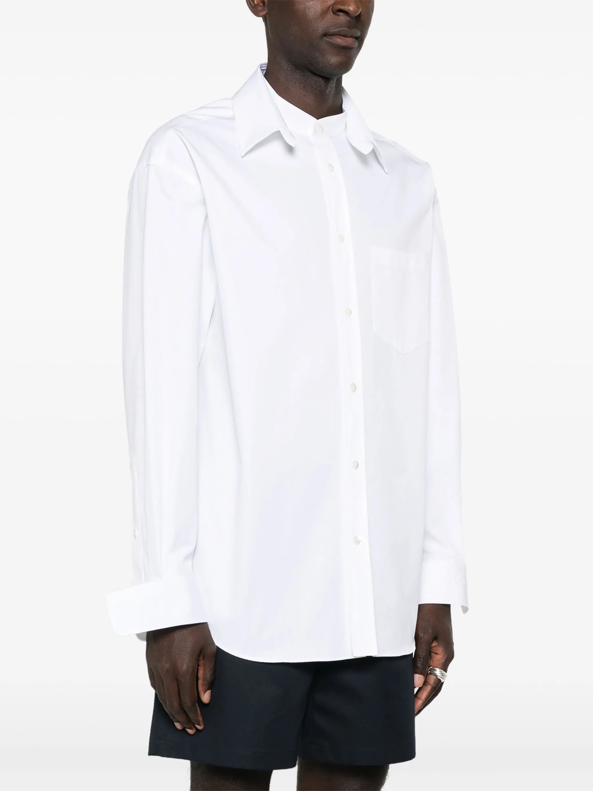 Logo-embossed Cotton Shirt - 5