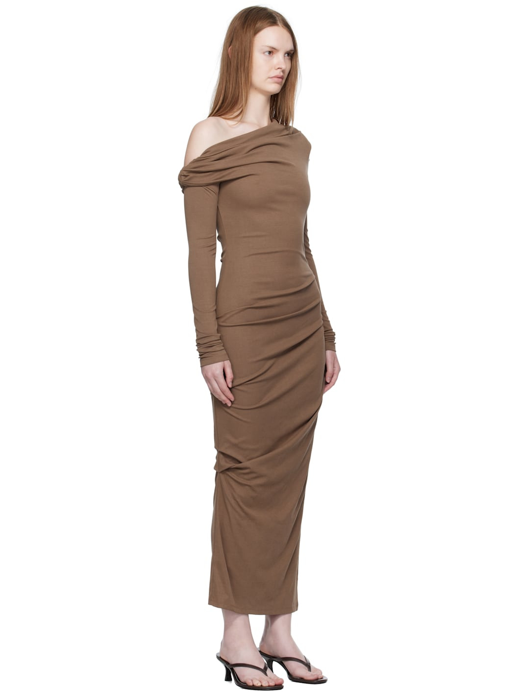 Brown Elemental Manahou Midi Dress - 2