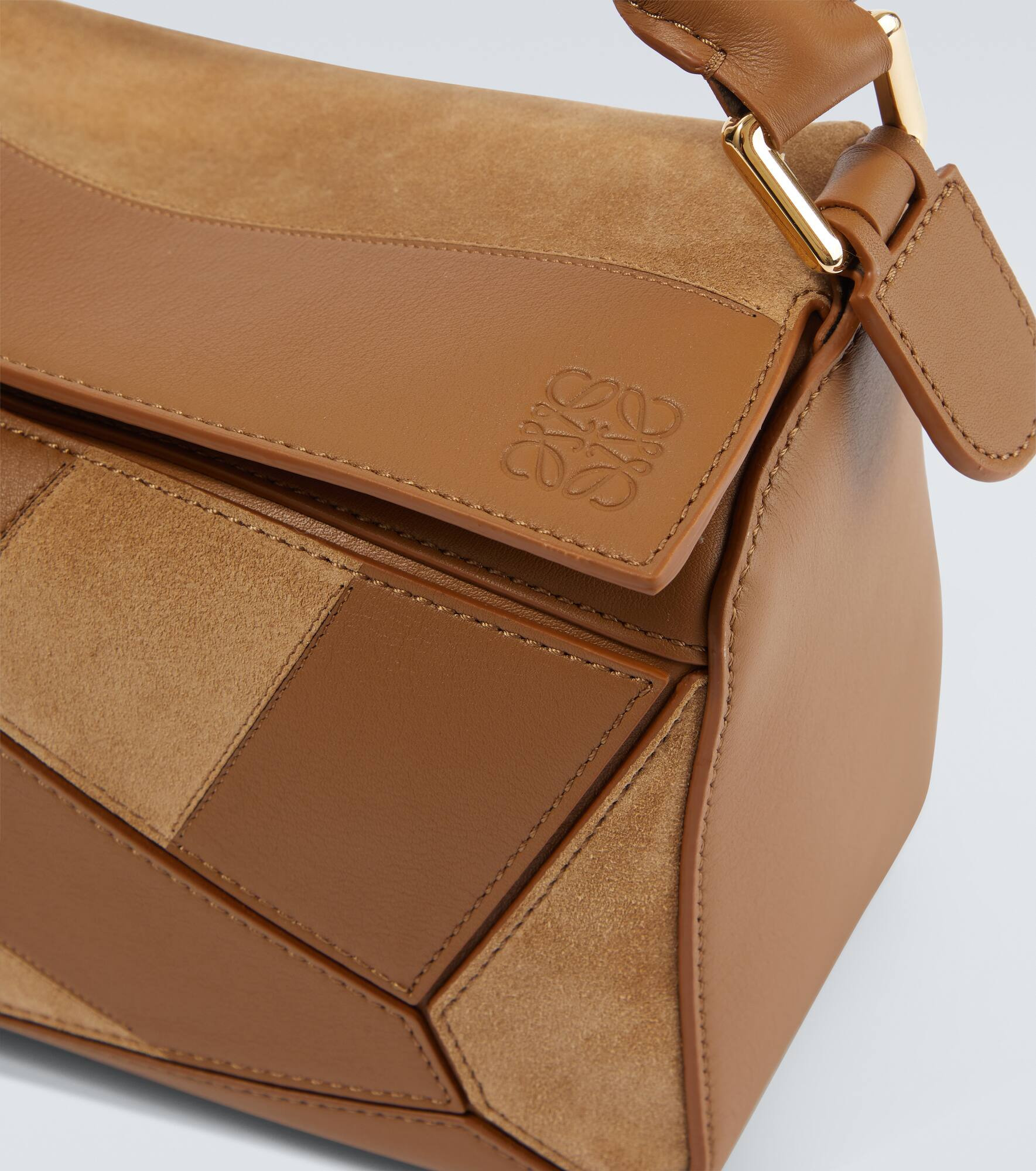 Puzzle Small leather and suede shoulder bag - 6