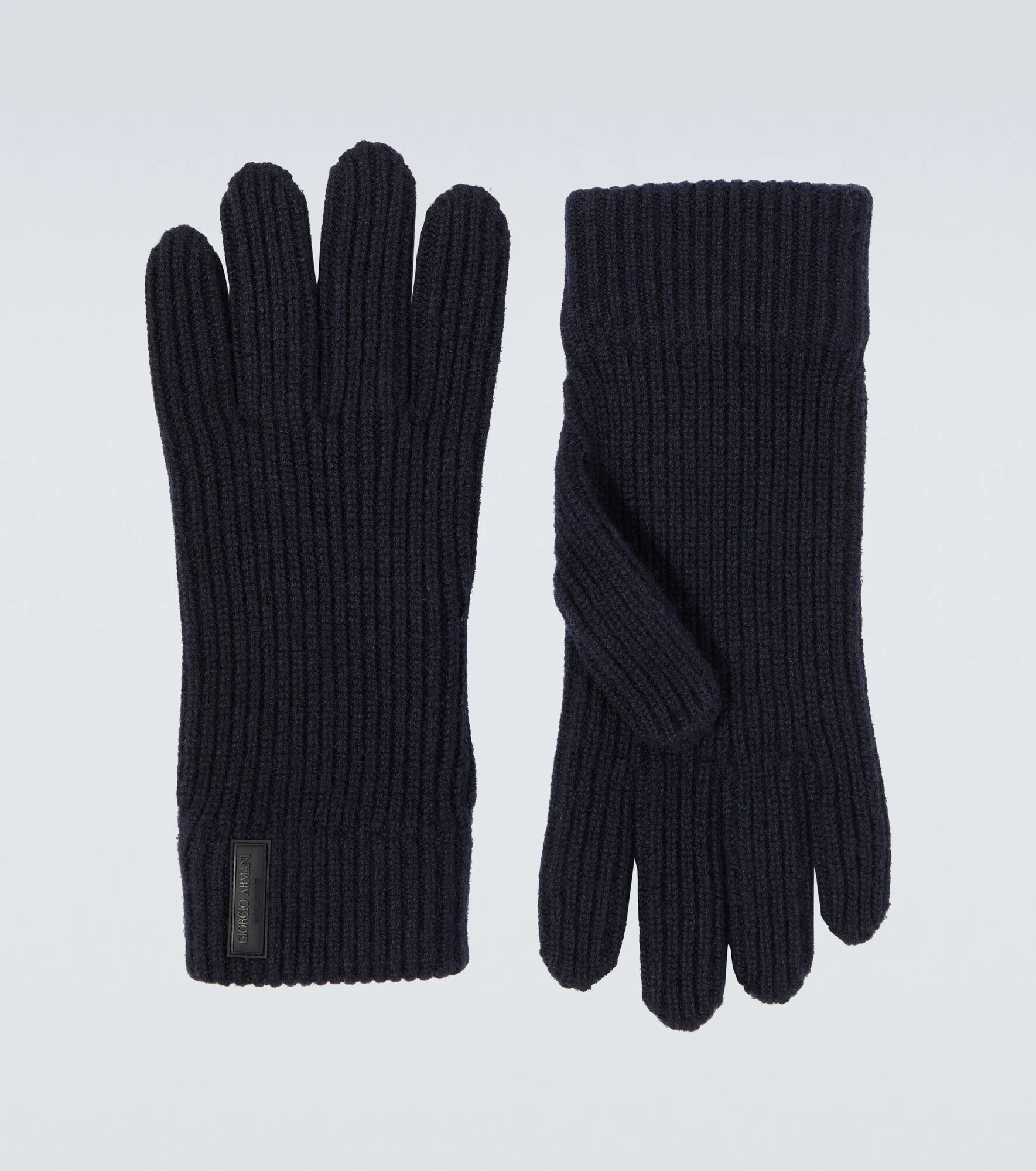 Ribbed-knit cashmere gloves - 1