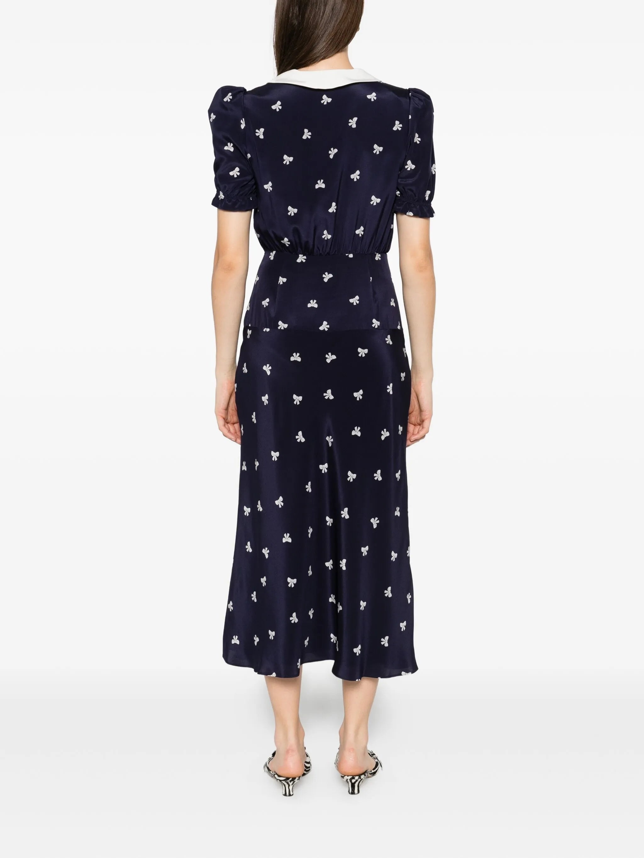 Alessandra Rich Bow-print Midi Dress - 4
