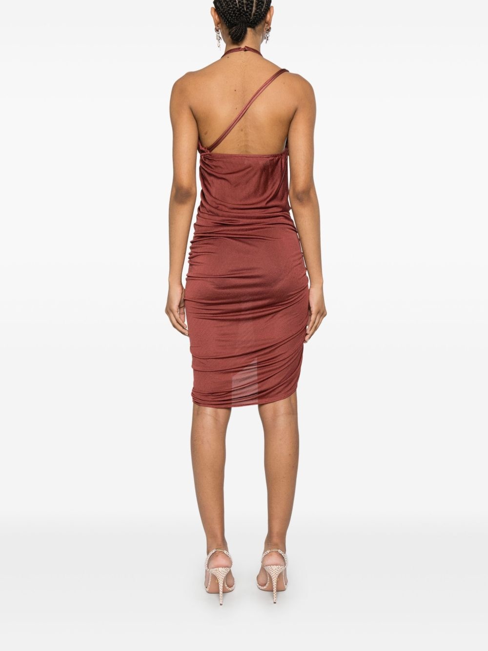 gathered-detail mini dress - 4