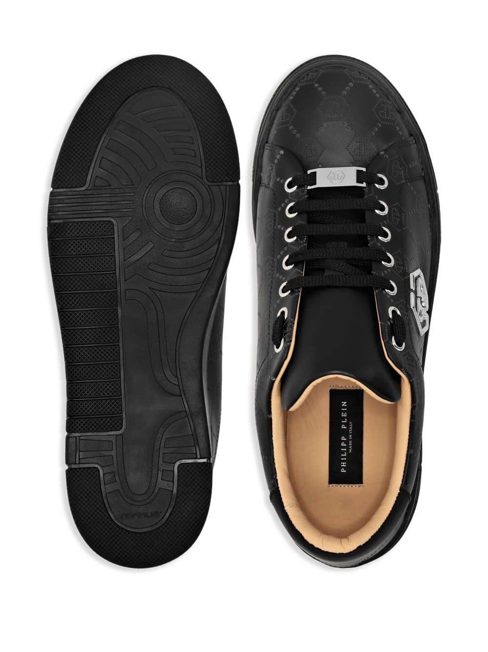 monogram-plaque sneakers - 3