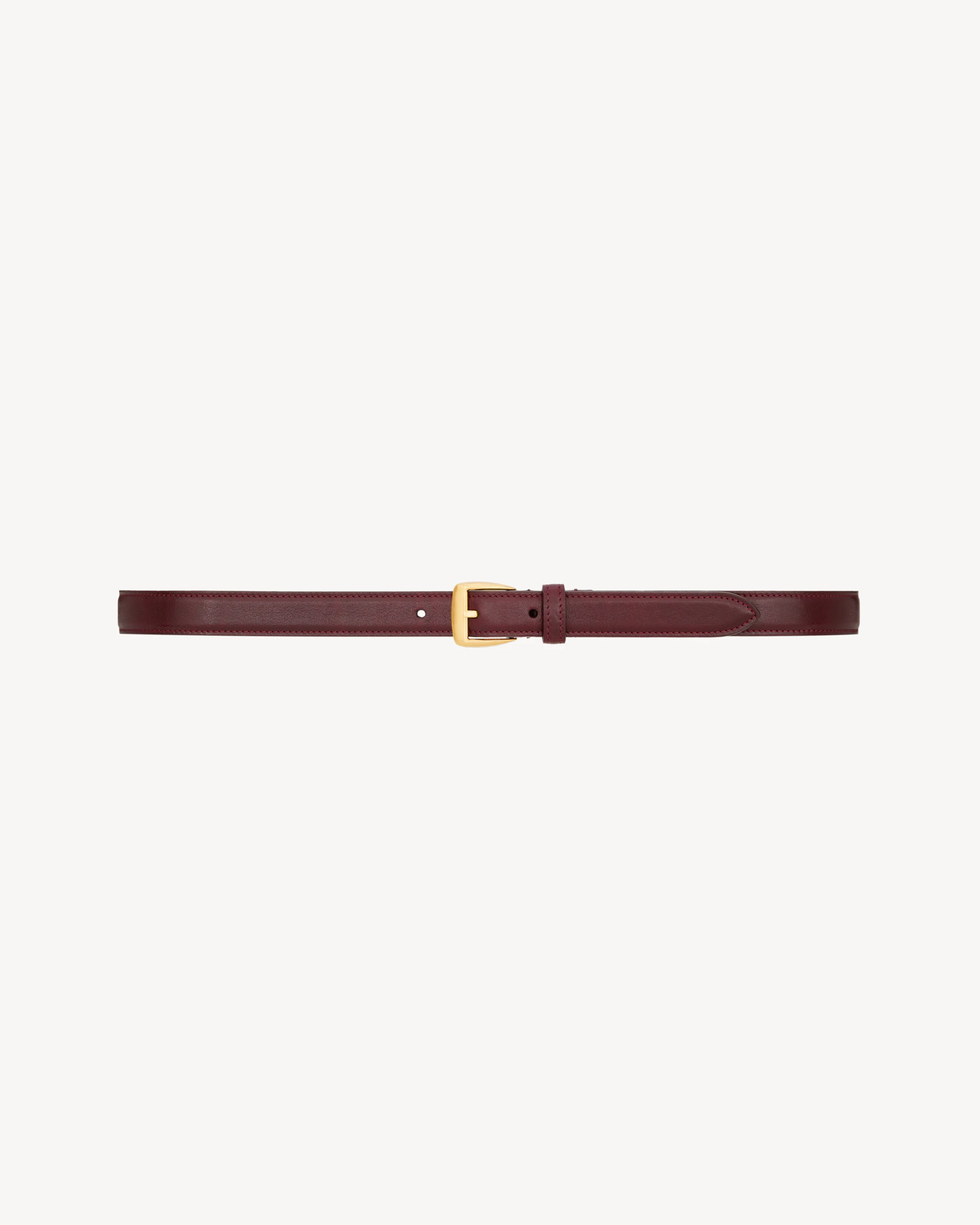 TRAPEZOID THIN BELT IN GRAINED LEATHER - 1