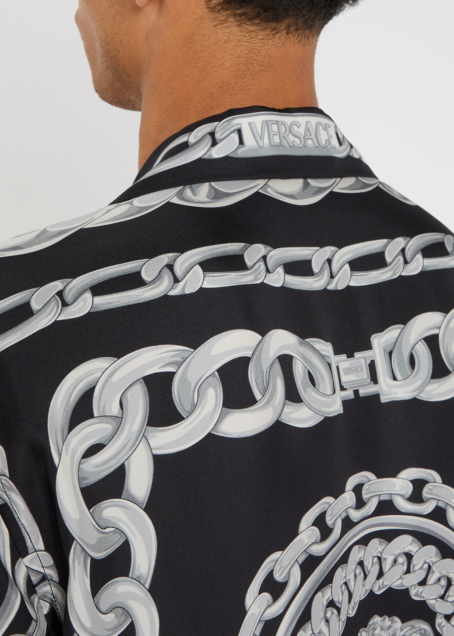 Versace Medusa Chains Silk-twill Shirt - 5