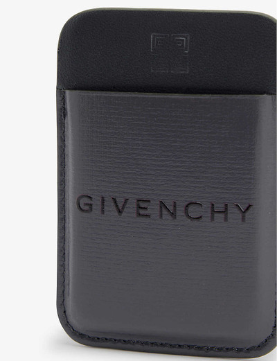 Givenchy Magnetic brand-debossed leather card holder outlook