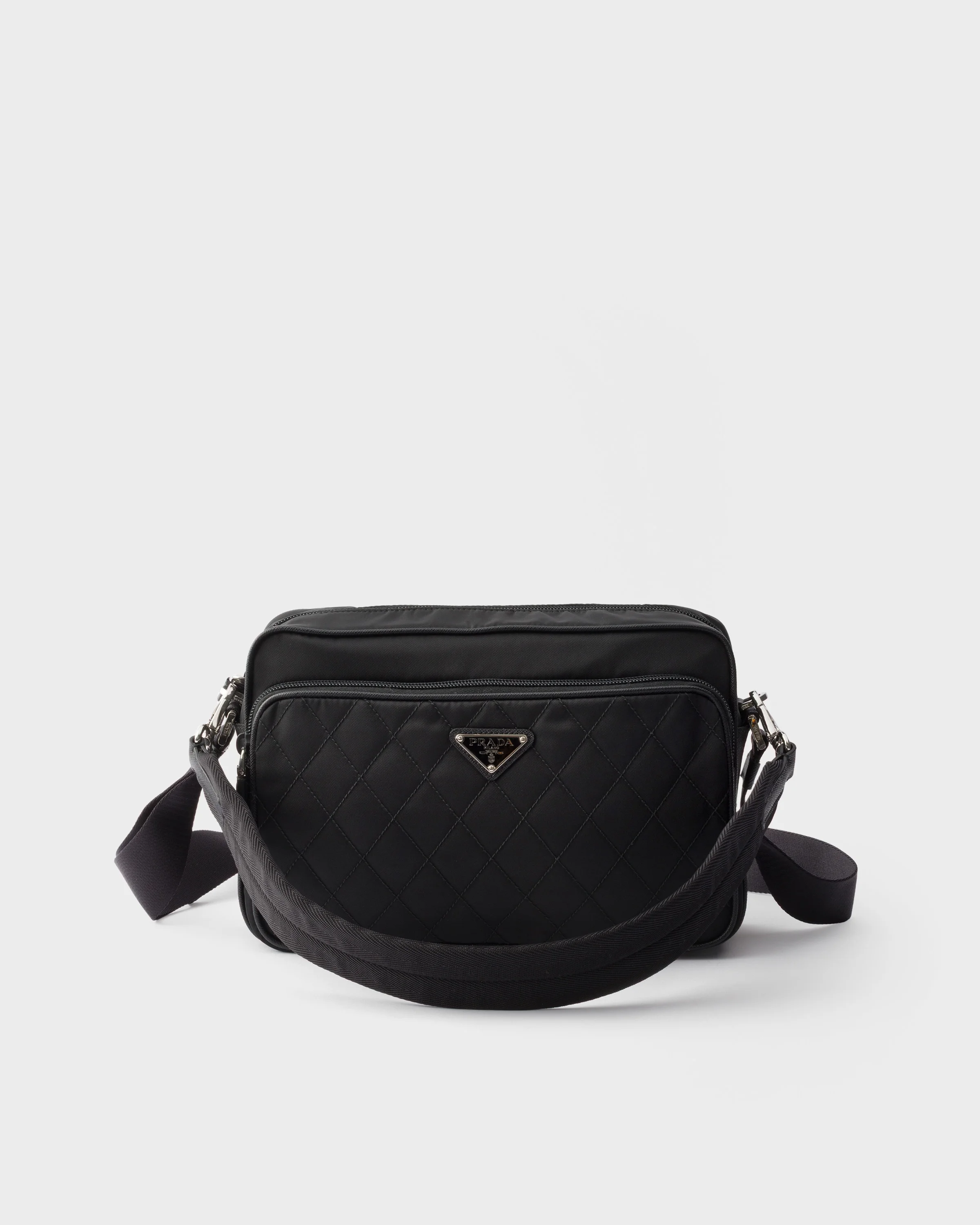 Re-Nylon and leather shoulder bag - 1