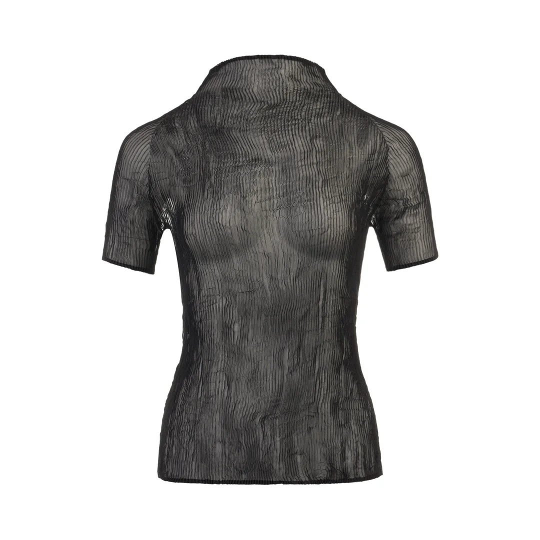 Chiffon Twist Short Sleeve Shirt - 1
