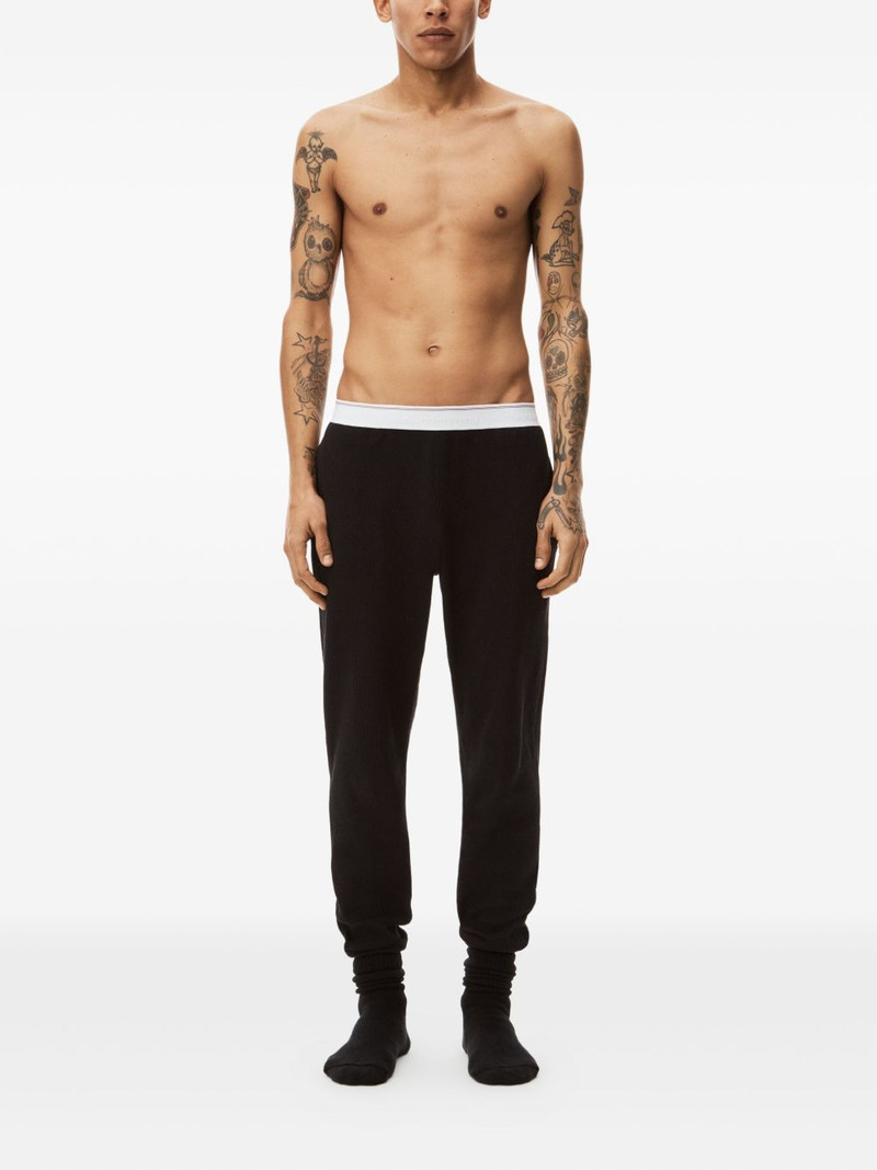 Waffle elasticated-waist track pants 3
