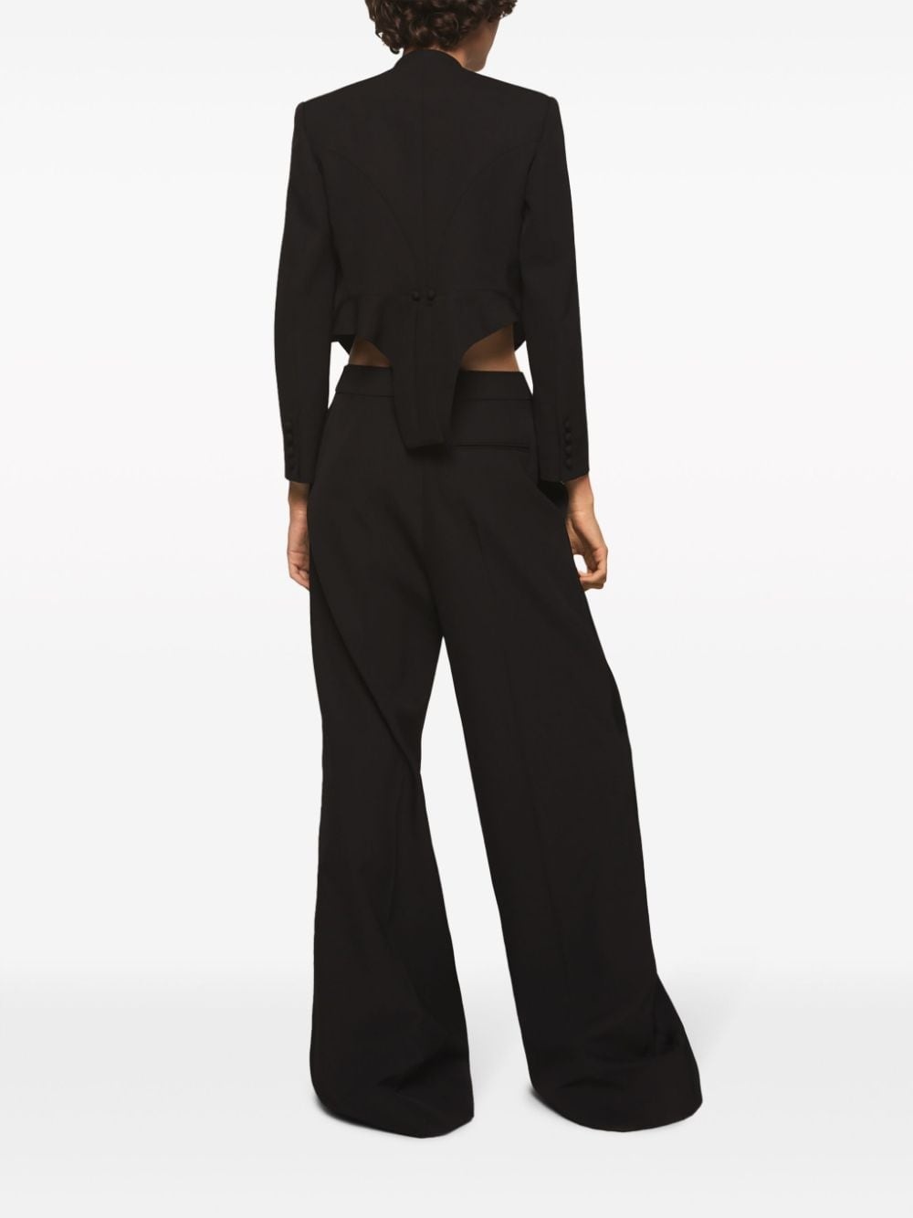 wide-leg wool trousers - 4