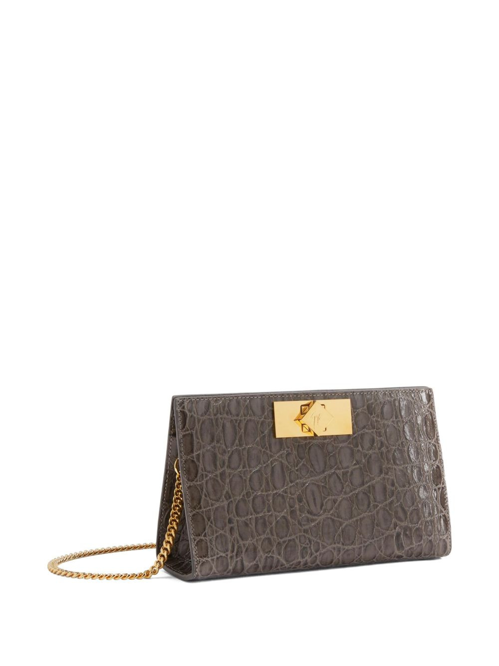 Annhita crocodile-embossed clutch bag - 1