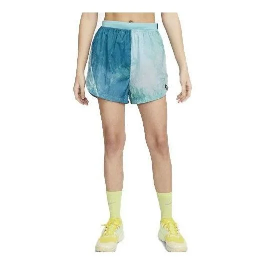 (WMNS) Nike Dri-FIT Repel Mid-Rise 3 Brief-Lined Trail Running Shorts with Pockets 'Blue Teal' DX102 - 1