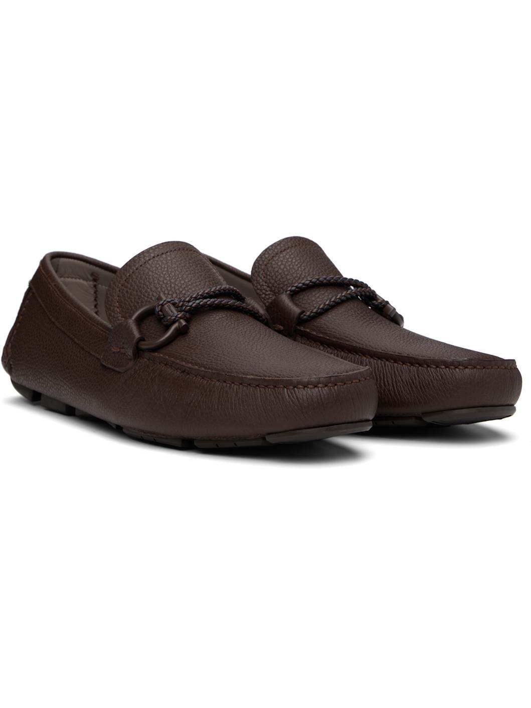 Brown Gancini Ornament Driver Loafers - 4