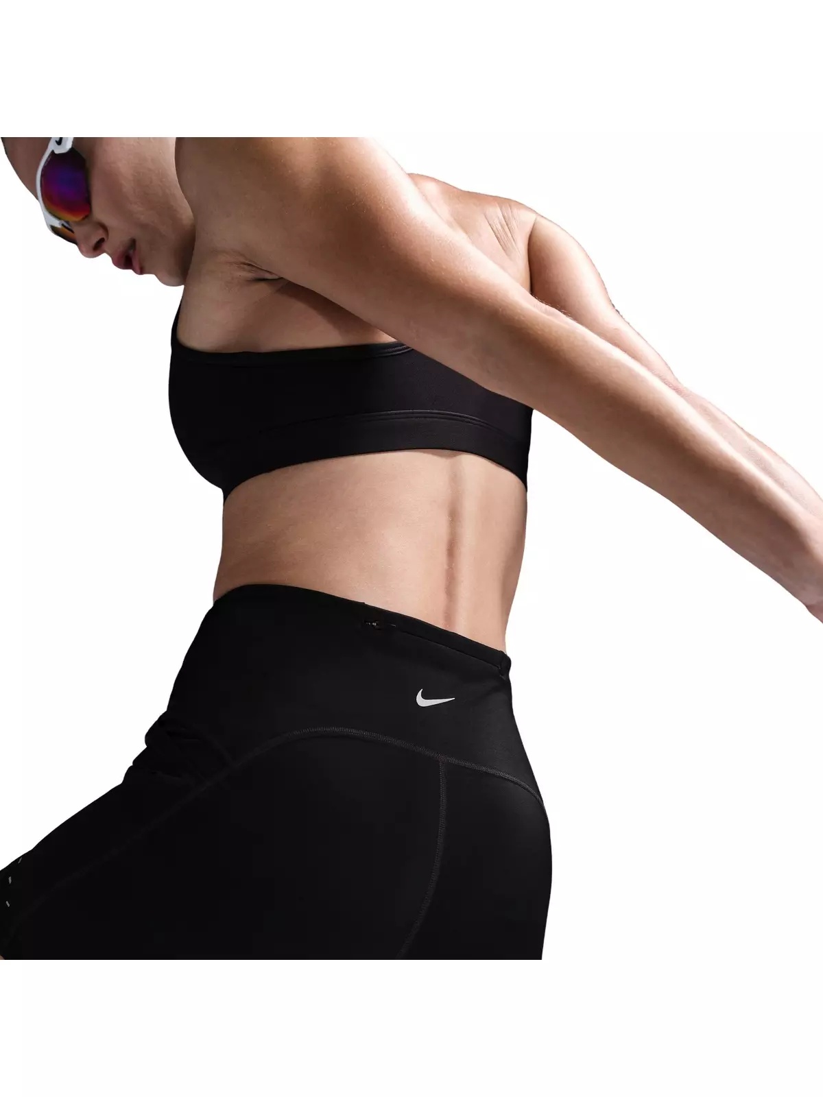 Women's Swift High-Waisted 4" Tight Running Shorts with Pockets -Black - 4
