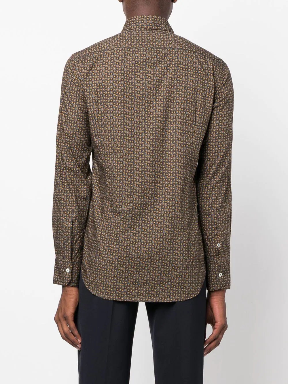 patterned button-up shirt - 4