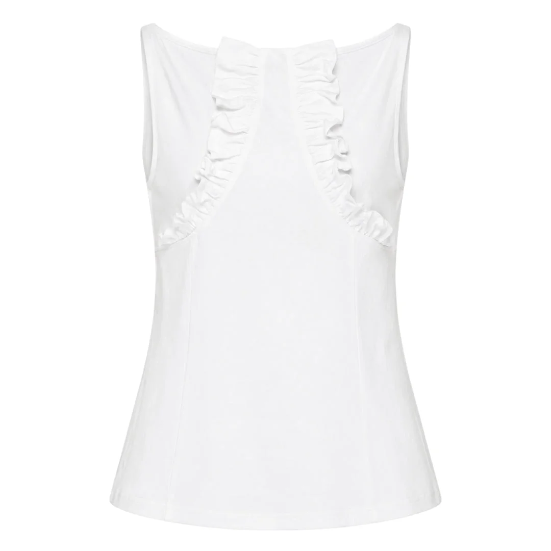 Ruffle Trim Sleeveless Top - 1