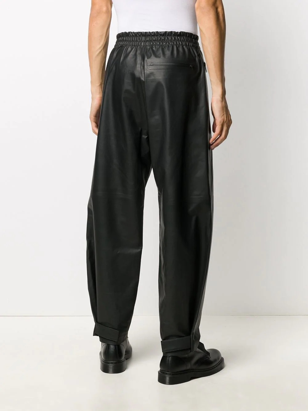 leather tapered trousers - 4