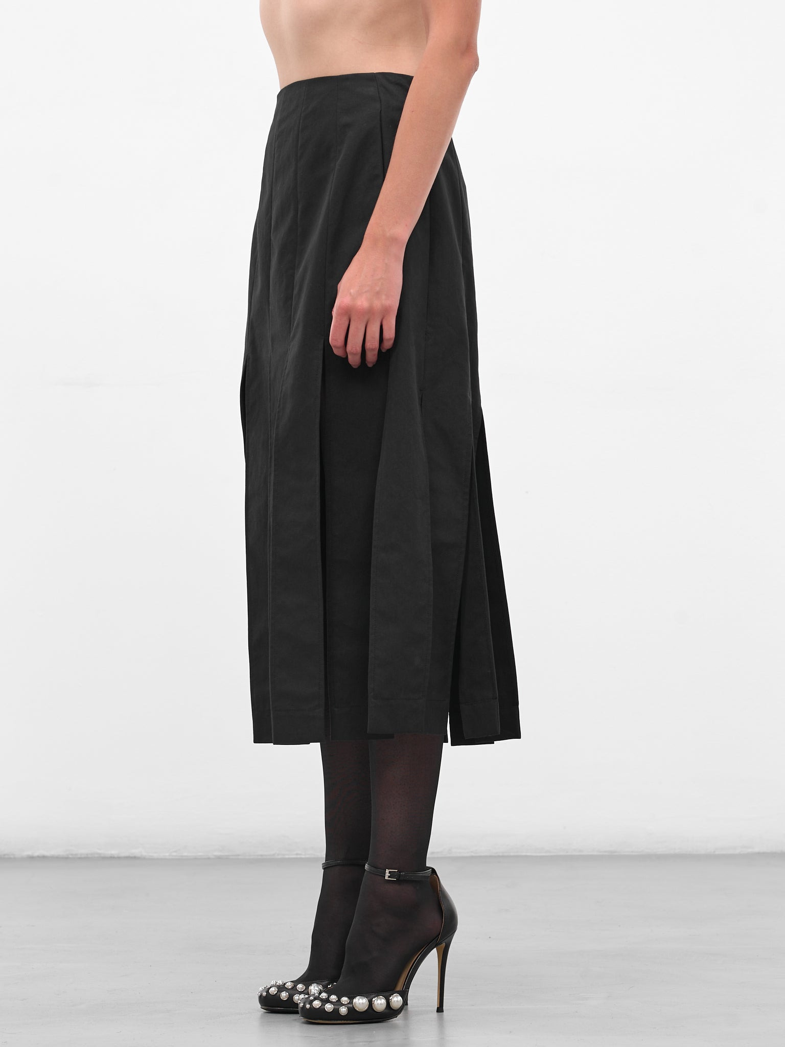 Charcoal Slit Trench Midi Skirt - 2