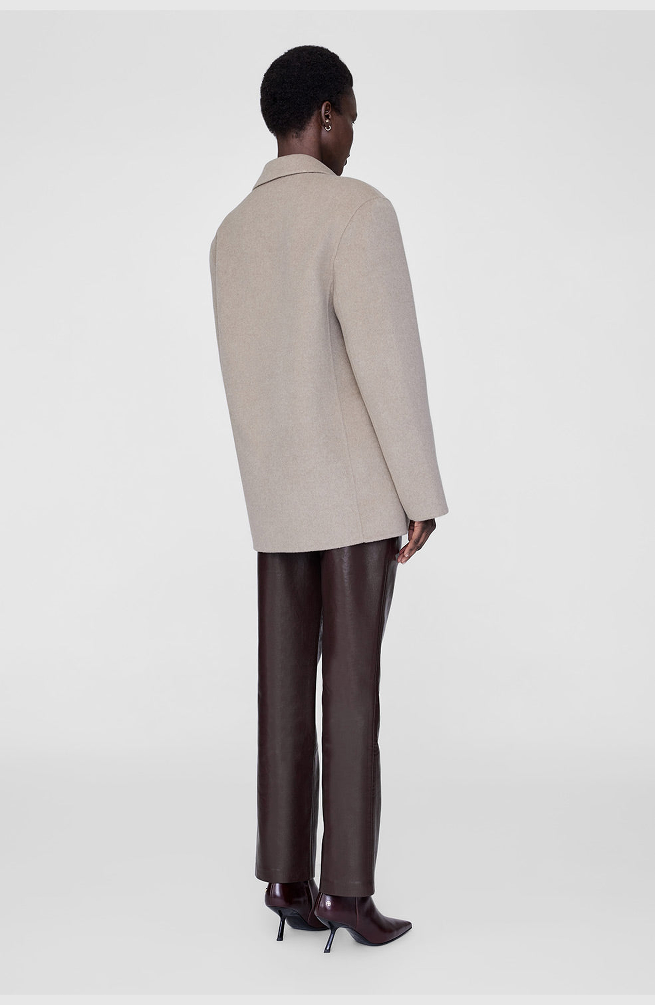 ANINE BING Quinn Cashmere Blend Blazer in Oatmeal Melange at Nordstrom - 2