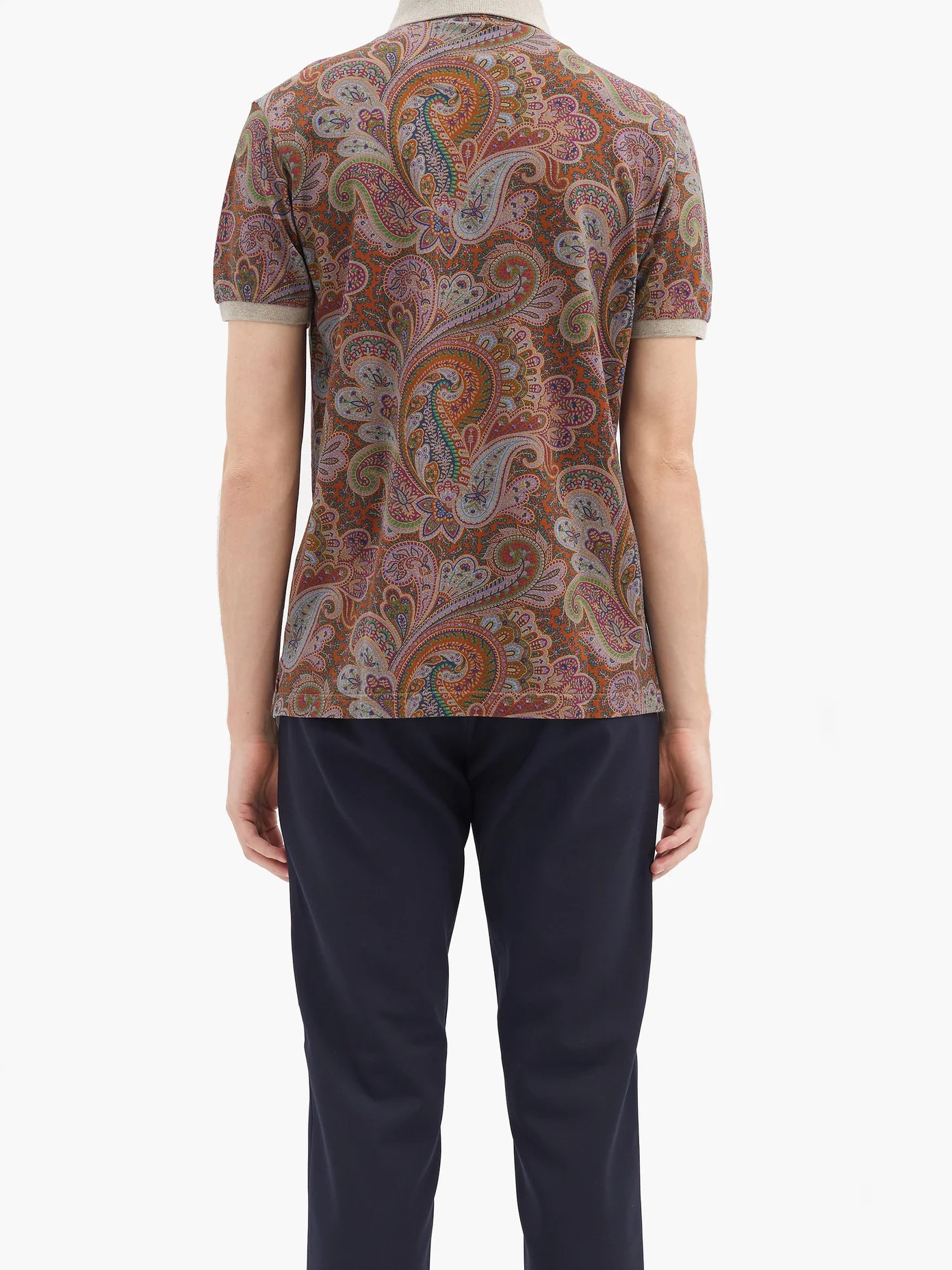 Paisley-print cotton-piqué polo shirt - 5