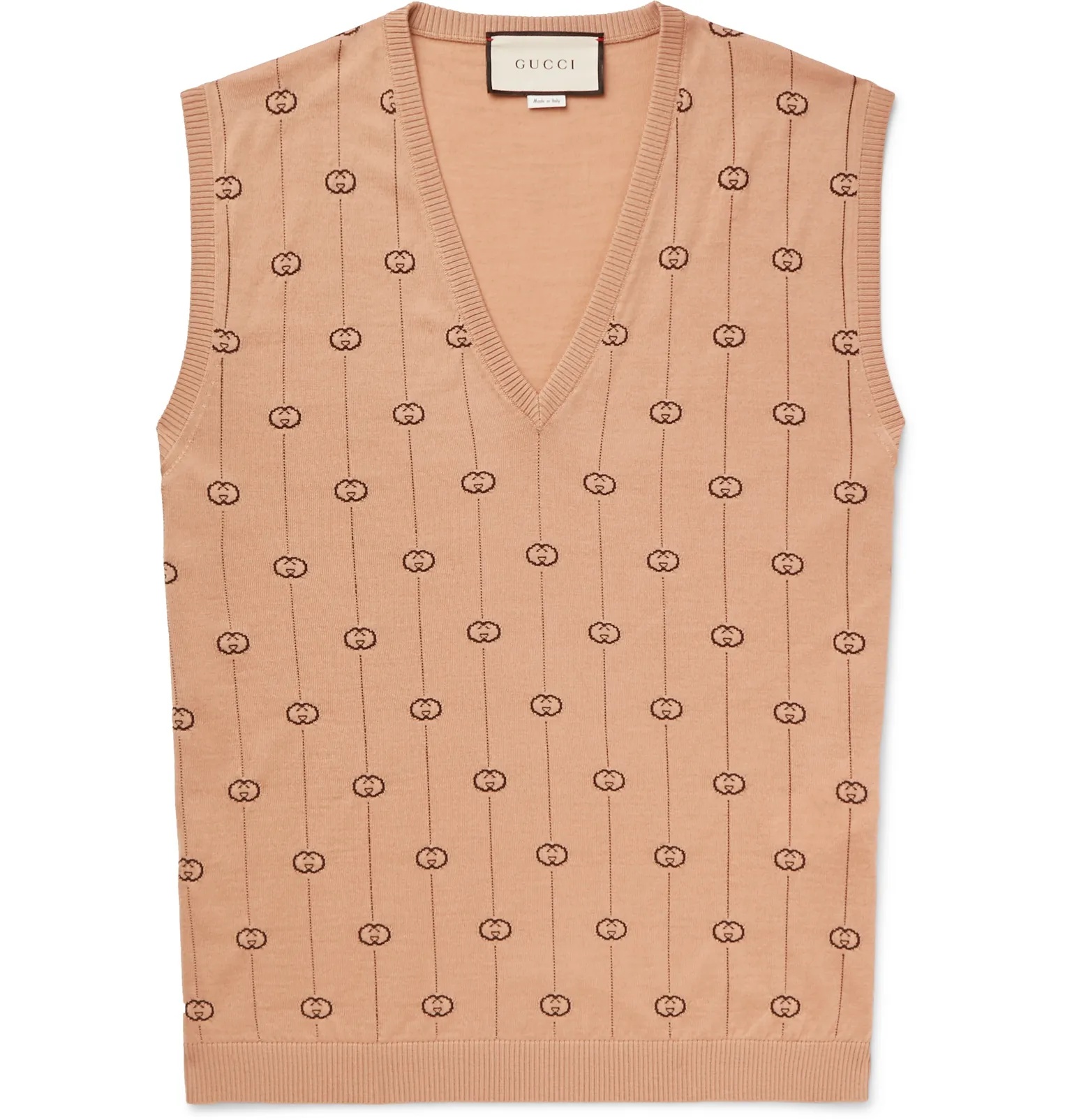 Logo-Jacquard Wool-Blend Sweater Vest - 1