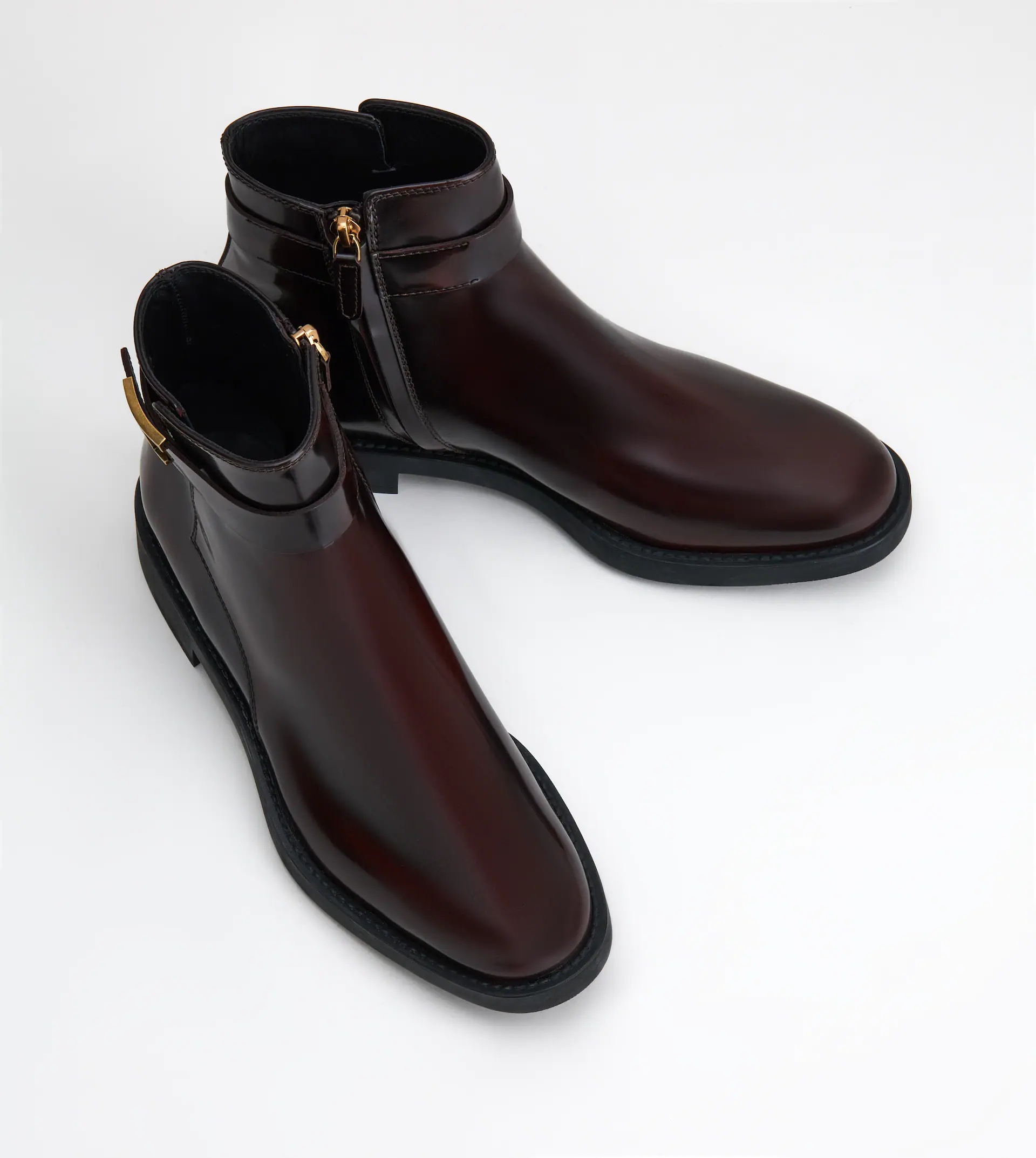 TIMELESS ANKLE BOOTS IN LEATHER - BURGUNDY - 2