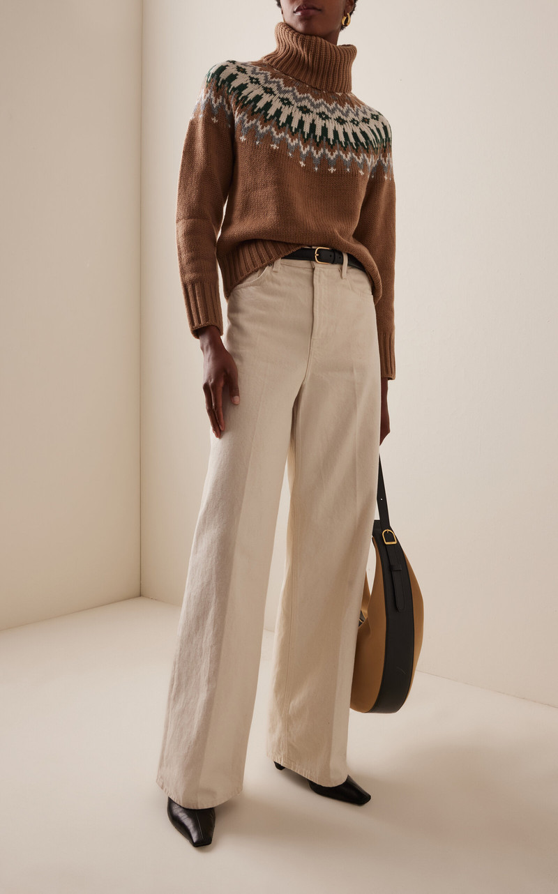 BOGNER Ingrid Fair Isle Cashmere Turtleneck Sweater neutral outlook