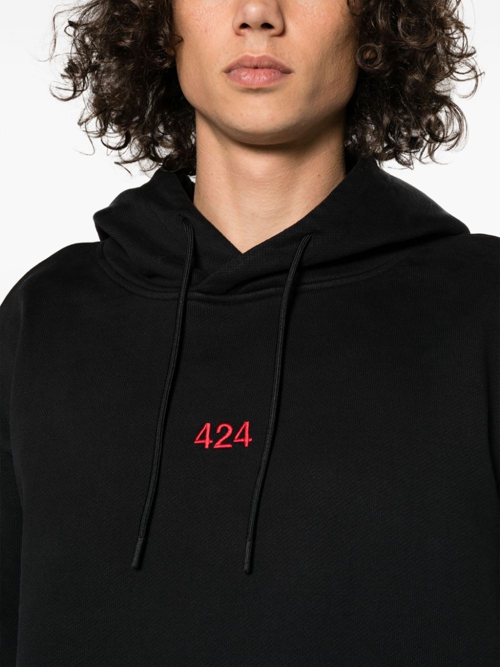 logo-embroidered cotton hoodie - 5