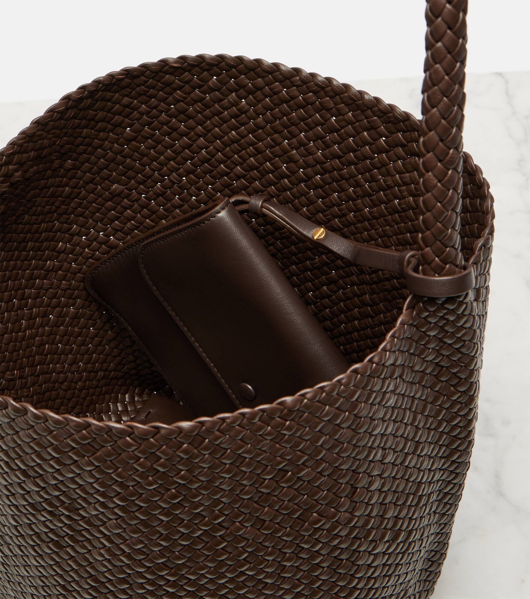 N/S Park Medium woven leather shopper - 3