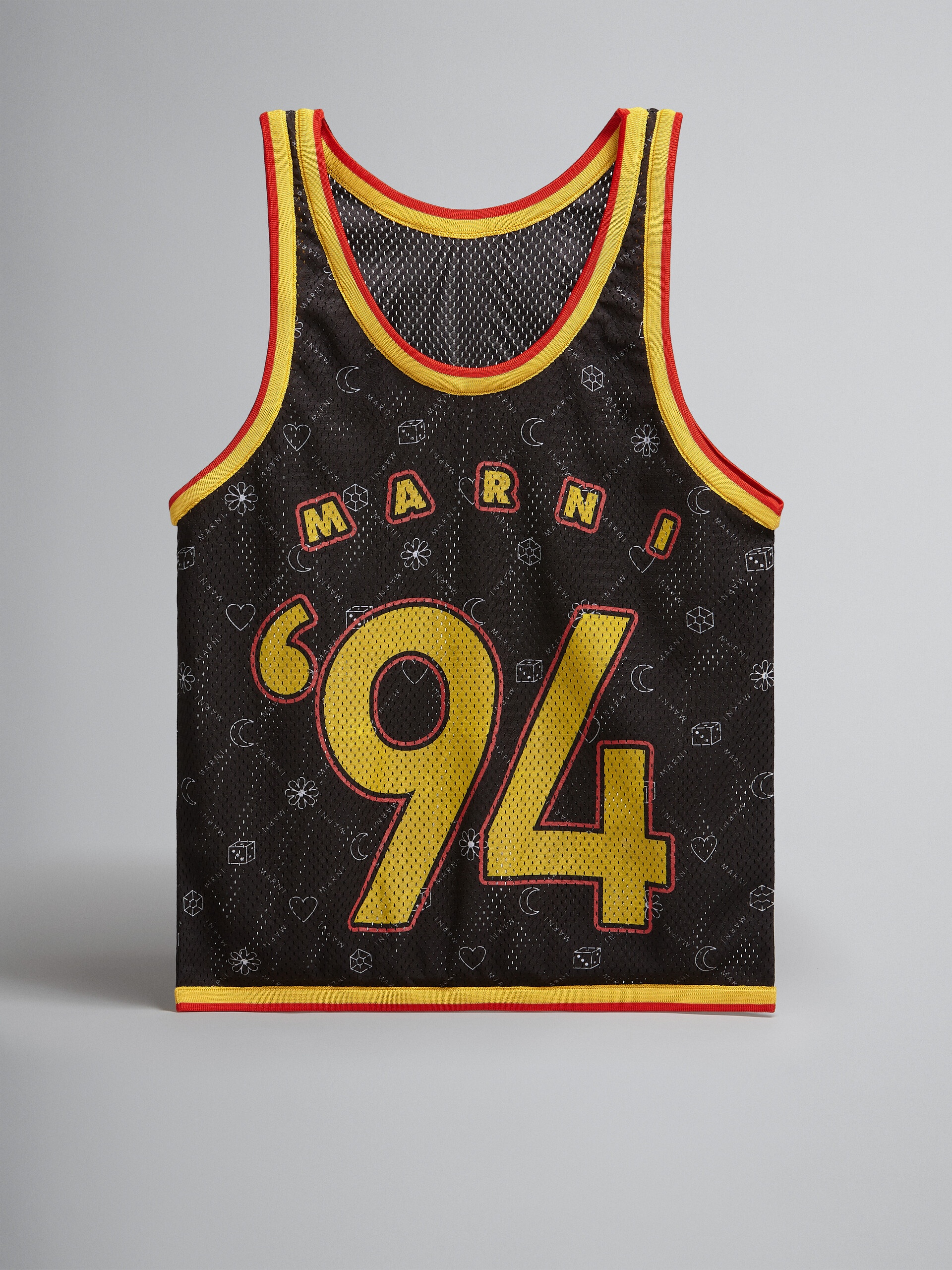 BLACK TANK-TOP SHOPPING BAG WITH MARNIGRAM PRINT - 1