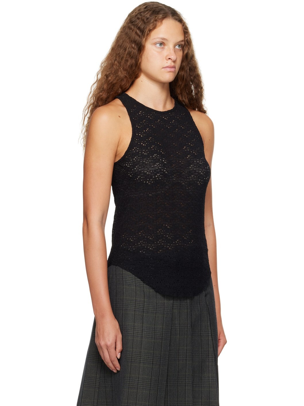 Black Crewneck Tank Top - 2