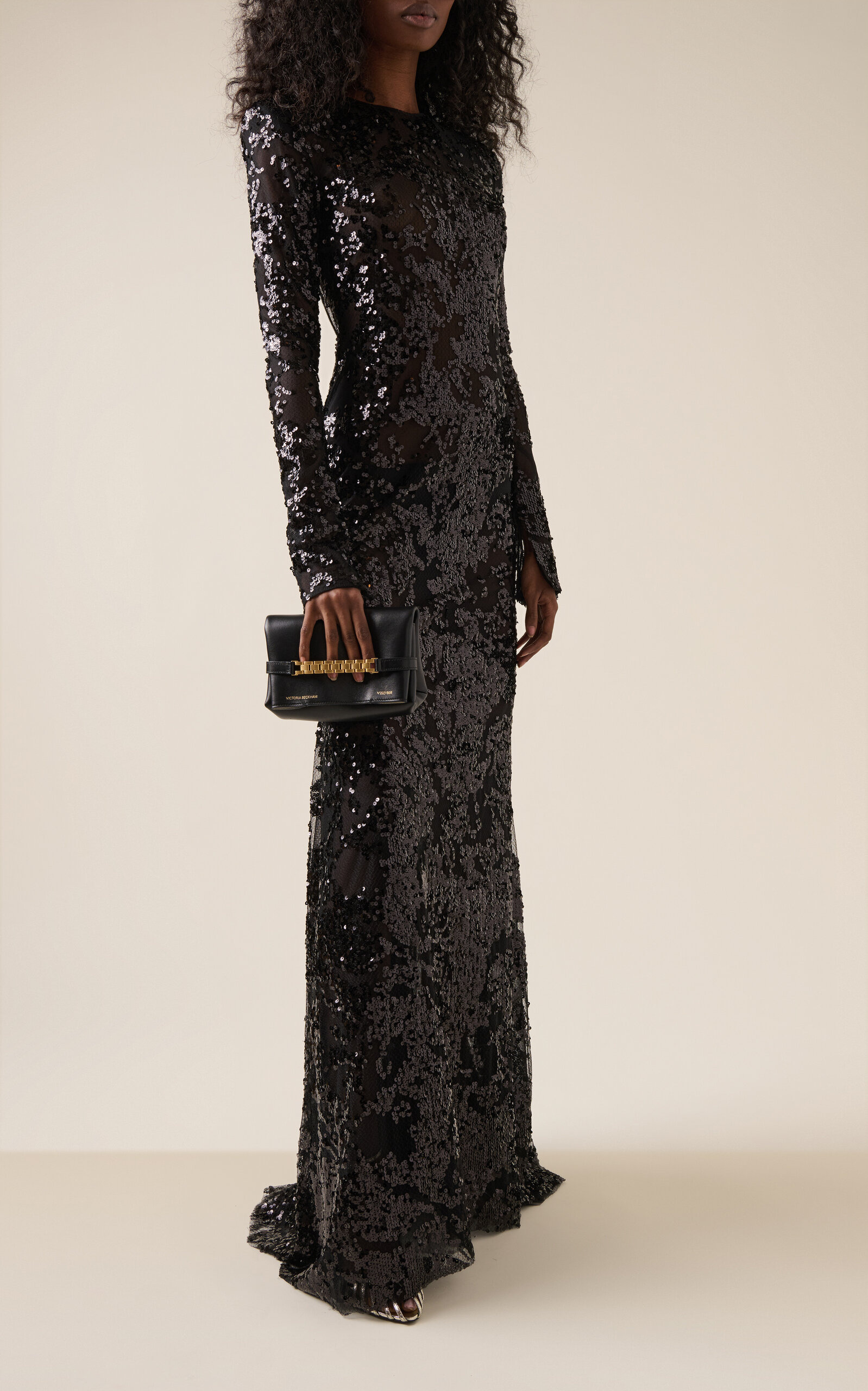 Backless Sequin Gown black - 2