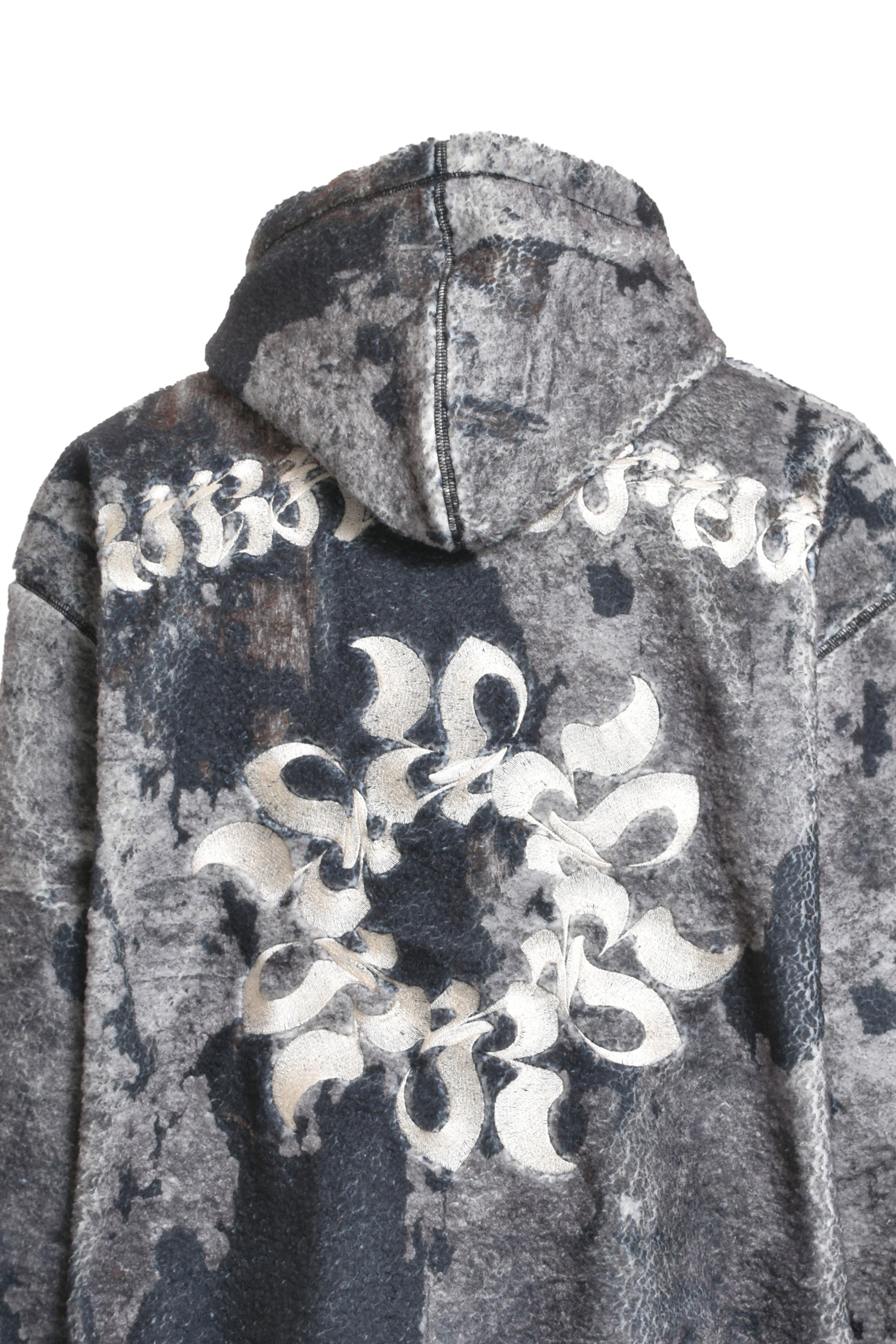 KUSIKOHC BURNPRINT ZIP-UP FLEECE HOODIE