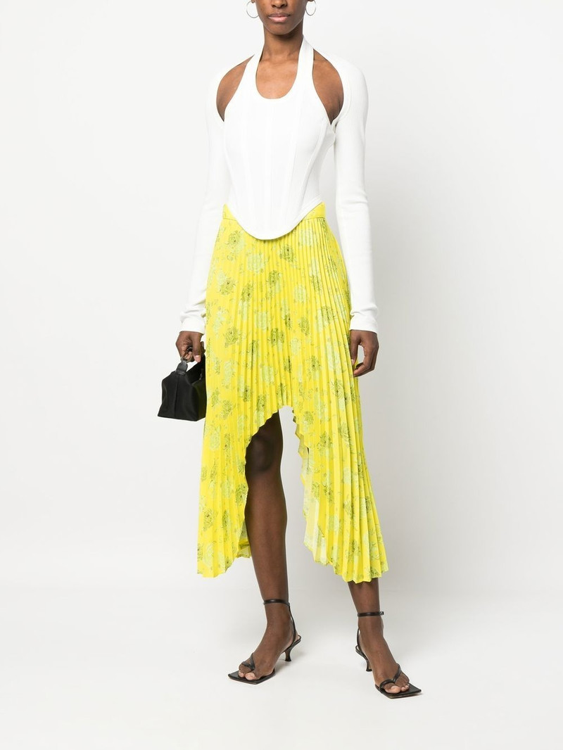 rokh arch pleated midi skirt outlook