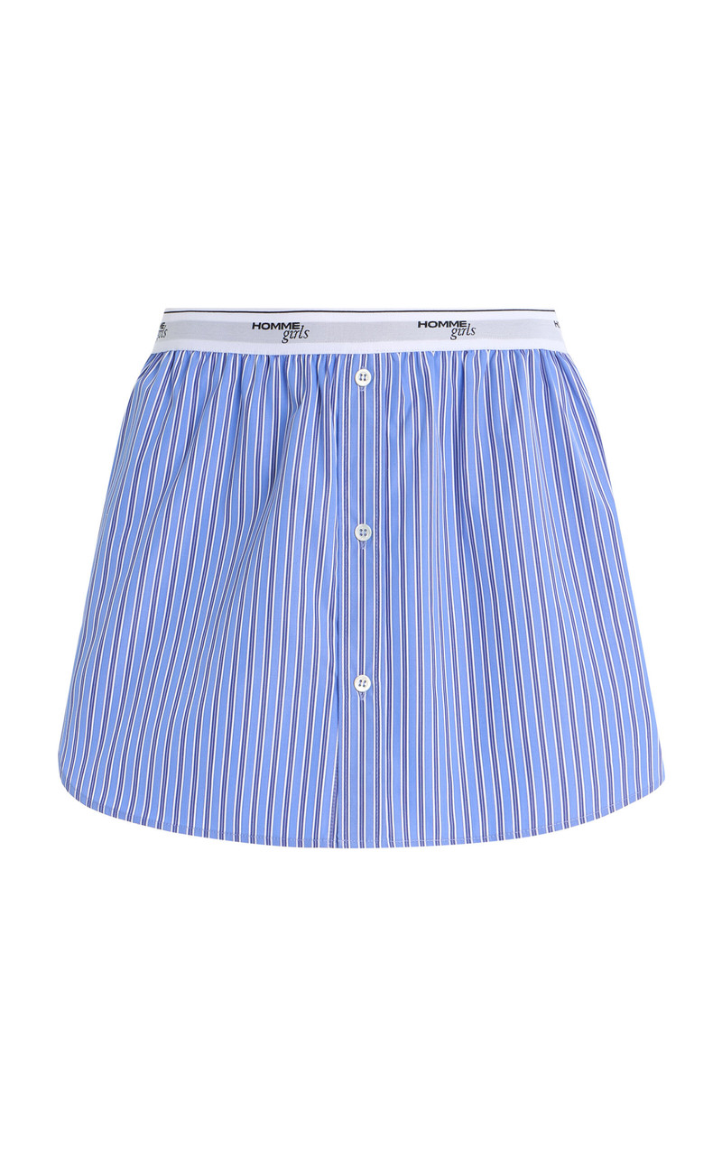 Cotton Shirttail Mini Skirt blue 1